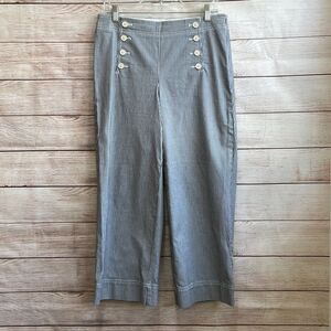 TALBOTS‎ HIGH WAIST DECK PANTS IN NAVY BLUE AND WHITE STRIPES